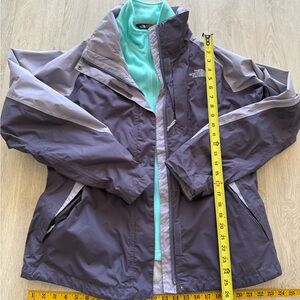 The North Face 3 in 1 Dryvent Detachable Hooded Purple Jacket /Fleece Womens L